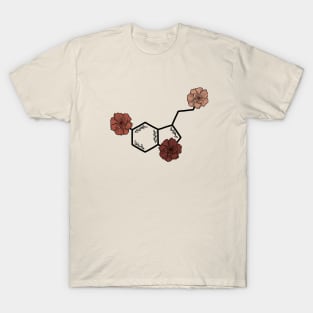 Floral Serotonin Molecule T-Shirt